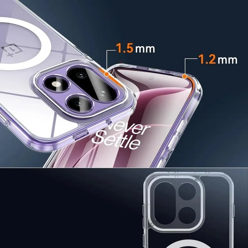 Techprotect OnePlus 15 Flexair Hybrid MagSafe dėklas, skaidri, 4 nuotrauka